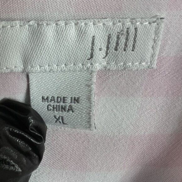 J Jill Womens XL Pink Gingham Popover Blouse Notch Neckline Clean Girl Feminine - Picture 14 of 16